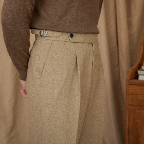 OLD MONEY Pleated Wool Trousers