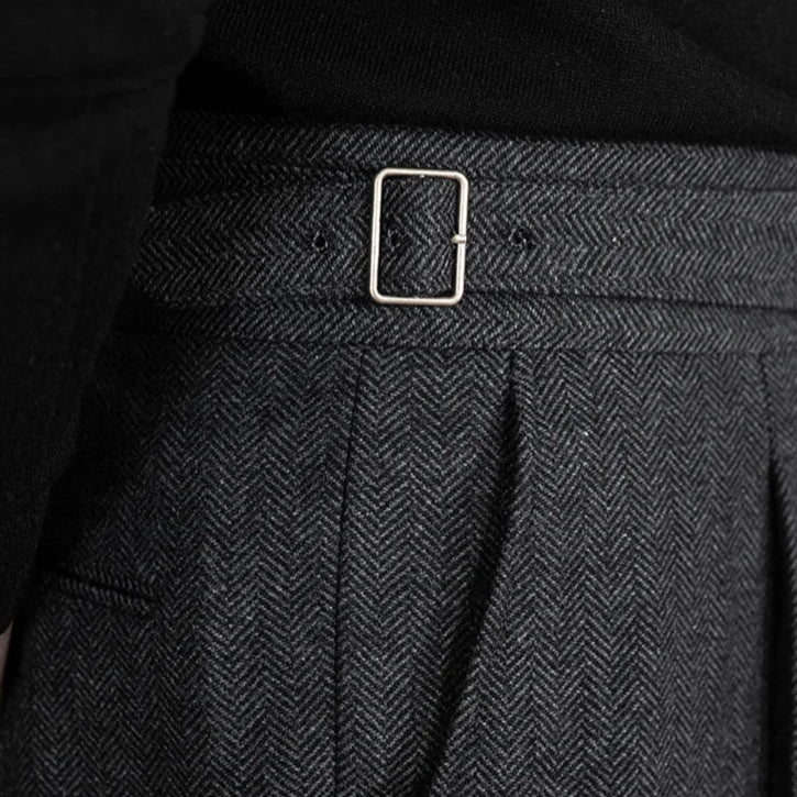 OLD MONEY Extended Tab Wool Trousers