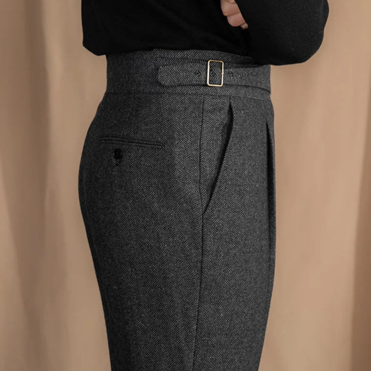 OLD MONEY Extended Tab Wool Trousers