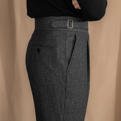 OLD MONEY Extended Tab Wool Trousers