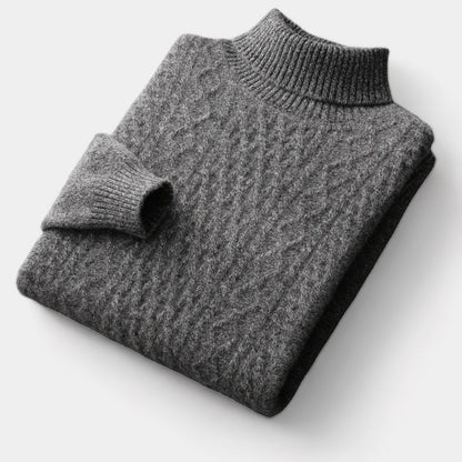 OLD MONEY Merino Wool Knitted Turtleneck Sweater