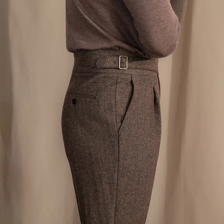 OLD MONEY Extended Tab Wool Trousers