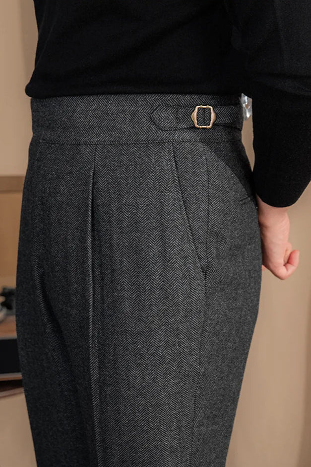 OLD MONEY Extended Tab Wool Trousers