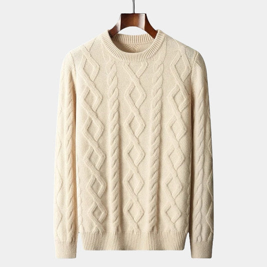 OLD MONEY Merino Wool Padded Knitted Sweater