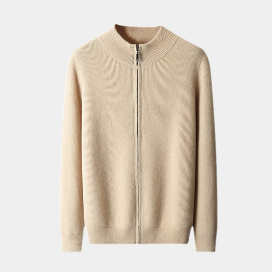 OLD MONEY MERINO WOOL ZIP SWEATER