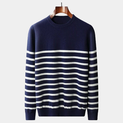 OLD MONEY Merino Wool Navy Sweater