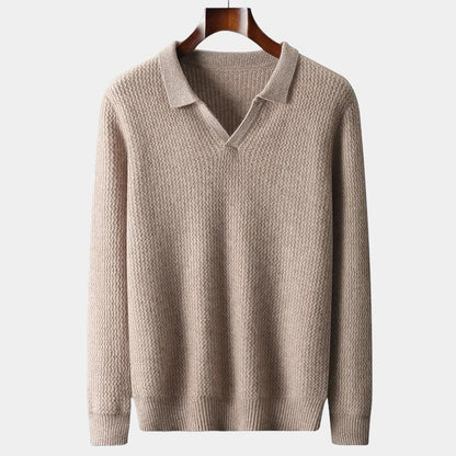 OLD MONEY Merino Wool Flap Collar Sweater
