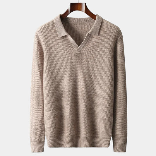 OLD MONEY Merino Wool Flap Collar Sweater