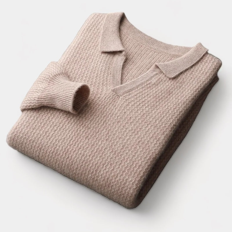 OLD MONEY Merino Wool Flap Collar Sweater
