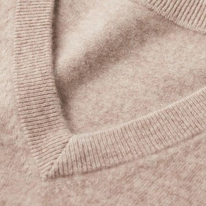 OLD MONEY Merino Wool V-Neck Sweater