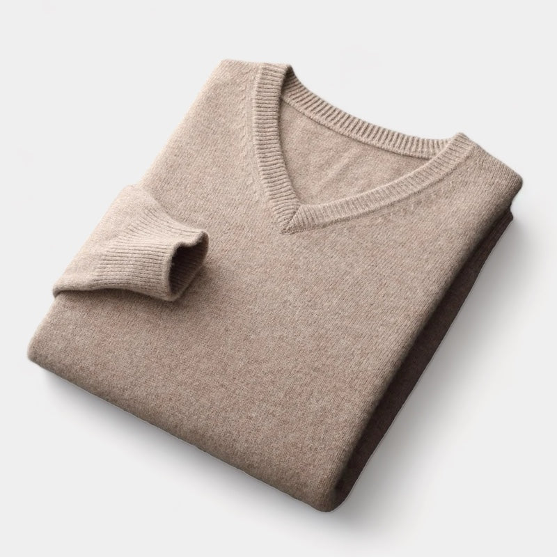 OLD MONEY Merino Wool V-Neck Sweater