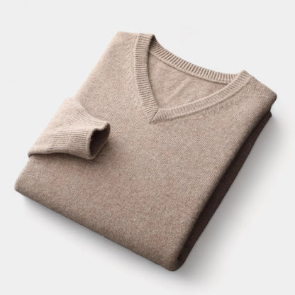 OLD MONEY Merino Wool V-Neck Sweater