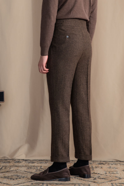 OLD MONEY Extended Tab Wool Trousers