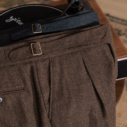 OLD MONEY Extended Tab Wool Trousers